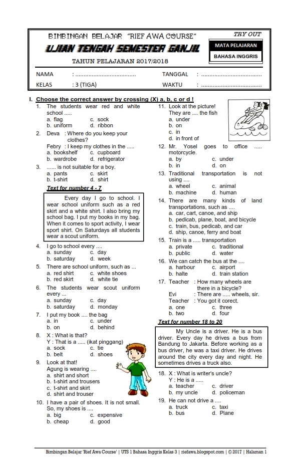 Soal Uas Bahasa Inggris Kelas 5 Semester 2 Dalchaebi Soal Uas Bahasa Inggris Kelas 5 Semester 2 Dalchaebi