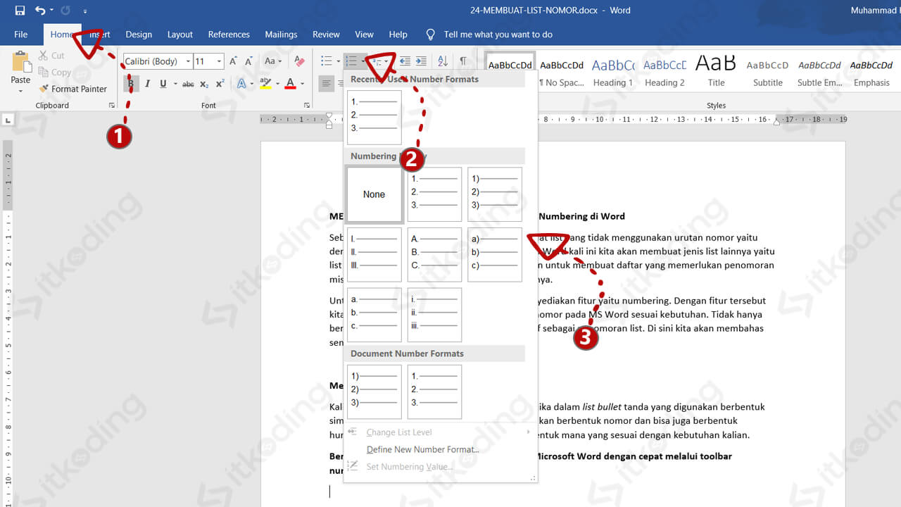 5 Cara Merapikan Nomor Urut di Word untuk Nota yang Jarang Diketahui