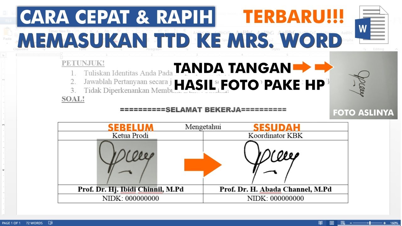 Cara memasukan ttd ke word Cara Paling Simpel masukan tanda tangan di