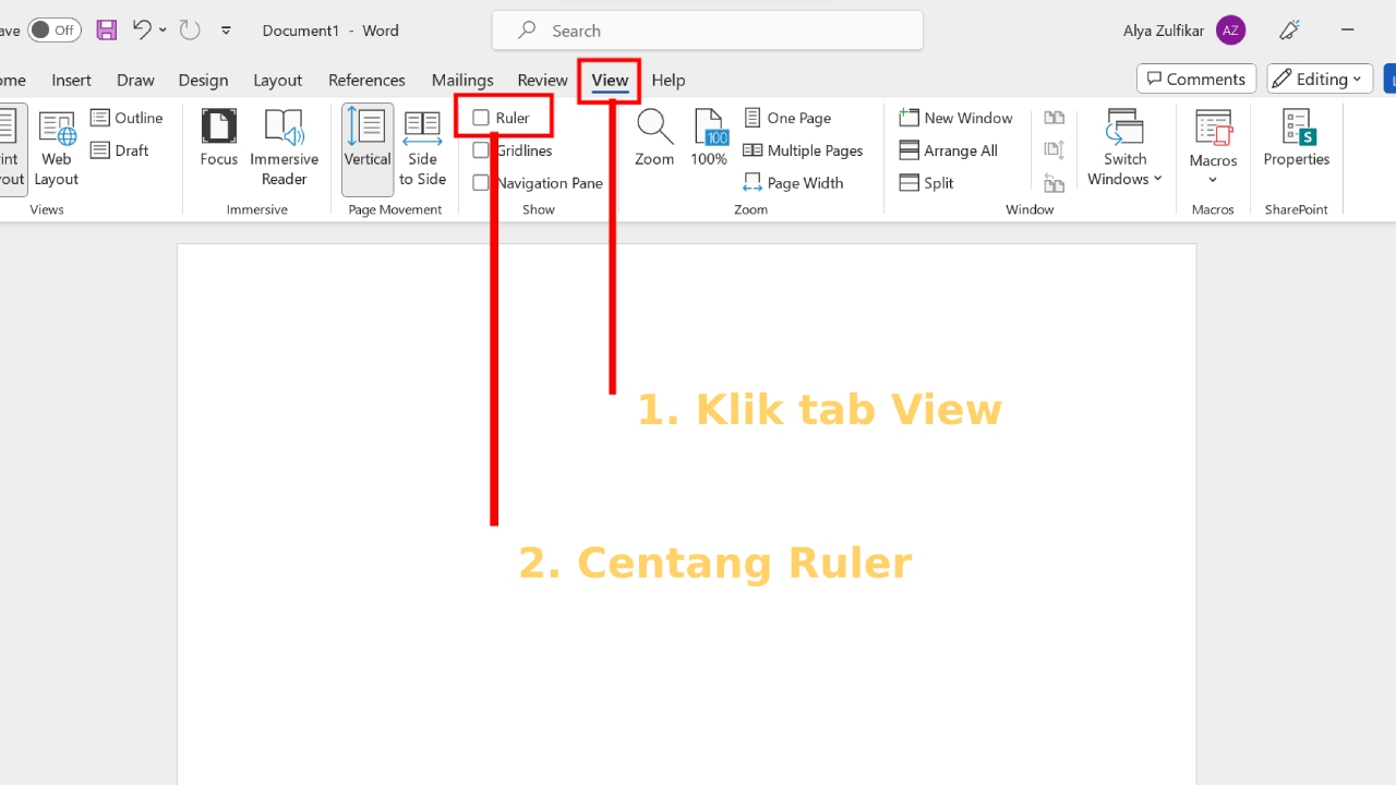 Mudah Cara Menampilkan Ruler di Word - LKomBis