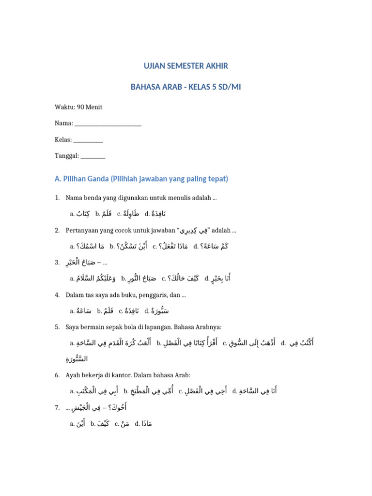 Ternyata Ini Bahasa Arabnya Ujian Sekolah yang Wajib Diketahui Santri Tahfidz 2026 Ternyata Ini Bahasa Arabnya Ujian Sekolah yang Wajib Diketahui Santri Tahfidz 2026