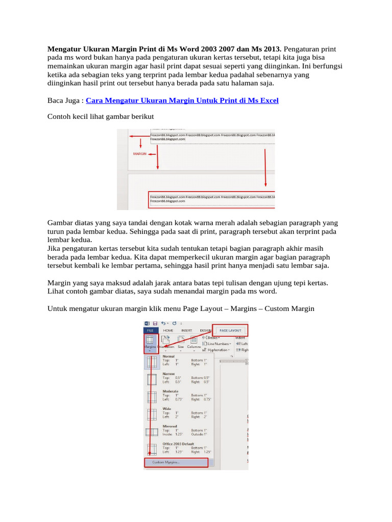 Cara Mengatur Margin Print di MS Word PDF Cara Mengatur Margin Print di MS Word PDF