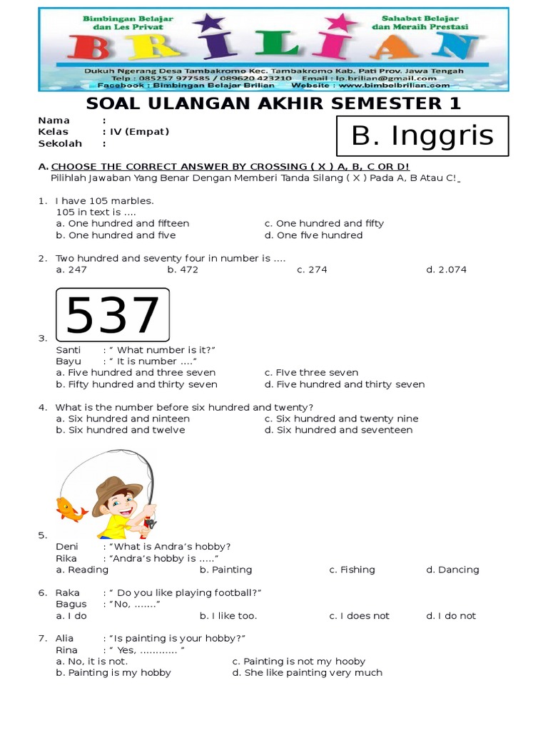 7 Rahasia Menguasai Kumpulan Soal Ujian Bahasa Inggris Kelas 4 SD yang Jarang Diketahui 7 Rahasia Menguasai Kumpulan Soal Ujian Bahasa Inggris Kelas 4 SD yang Jarang Diketahui