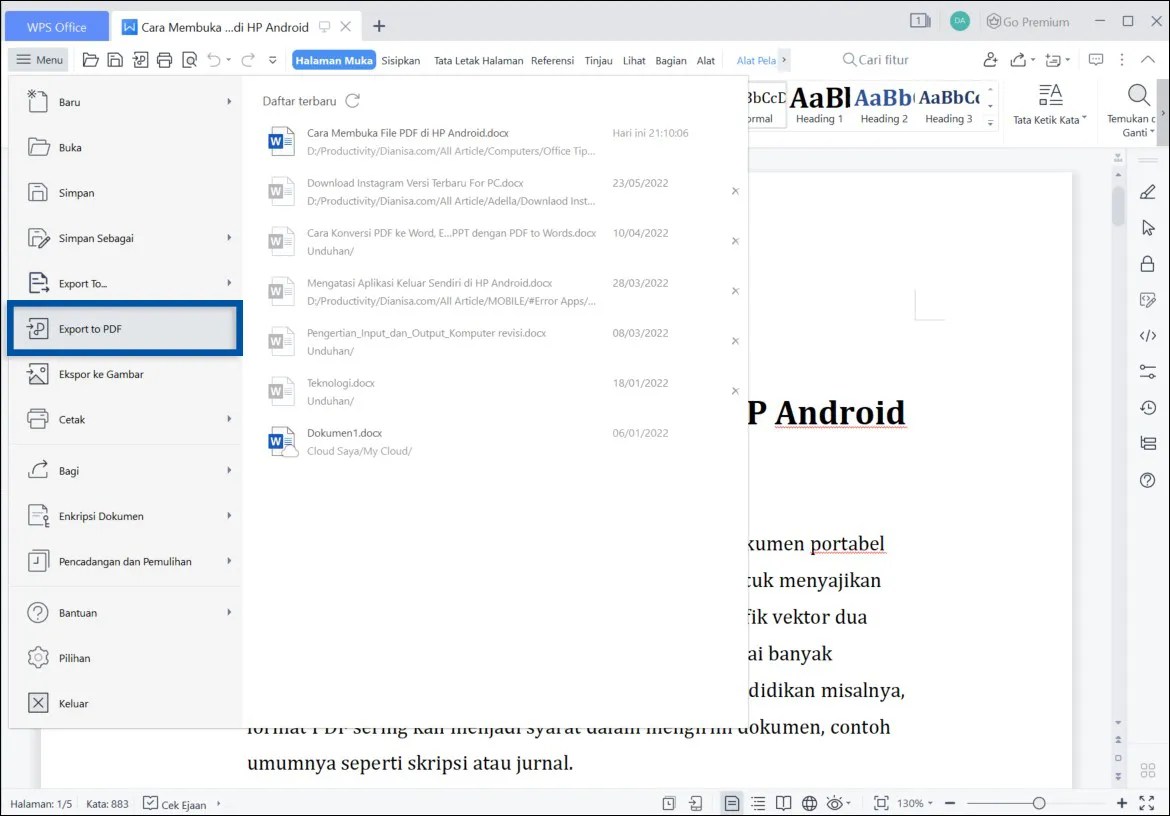10 Cara Mengubah File Word ke PDF di WPS Office Laptop HP 10 Cara Mengubah File Word ke PDF di WPS Office Laptop HP