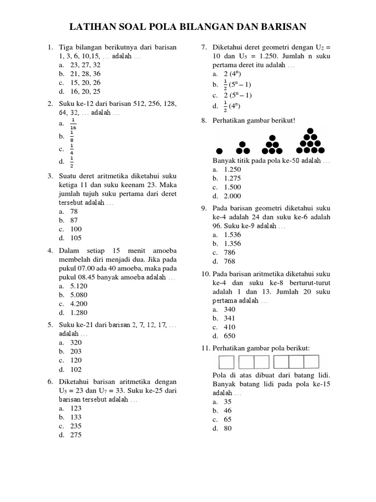 Contoh Soal Matematika Pola Bilangan SD Kelas 1 Semester 1 Wajib Dikuasai di 2026