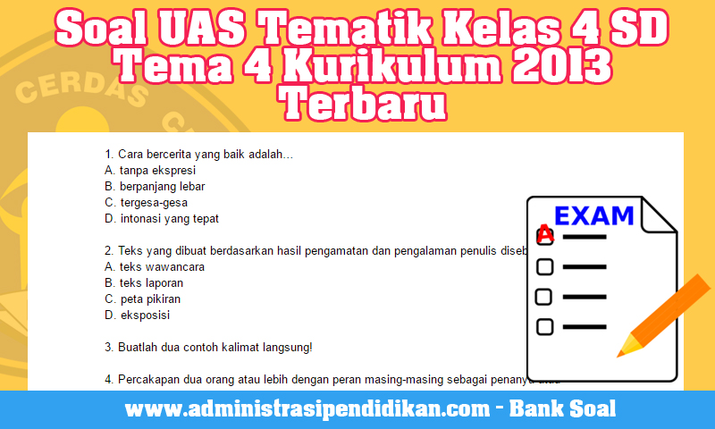 Kumpulan Soal UAS Tematik Kelas 4 Terbaru 2026: 7 Pola Soal yang Sering Muncul dan Wajib Dikuasai Sebelum Ujian