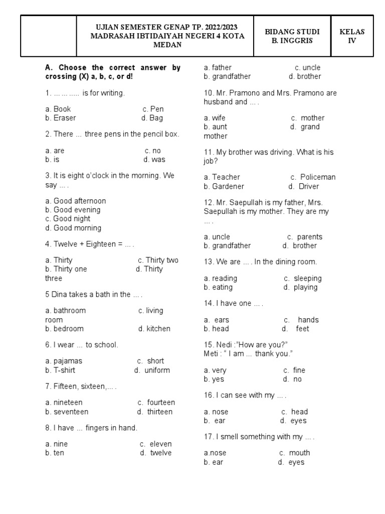 Terbukti 5 Langkah Cepat Kuasai Kumpulan Soal Ujian Bahasa Inggris Semester 2 Kelas 4