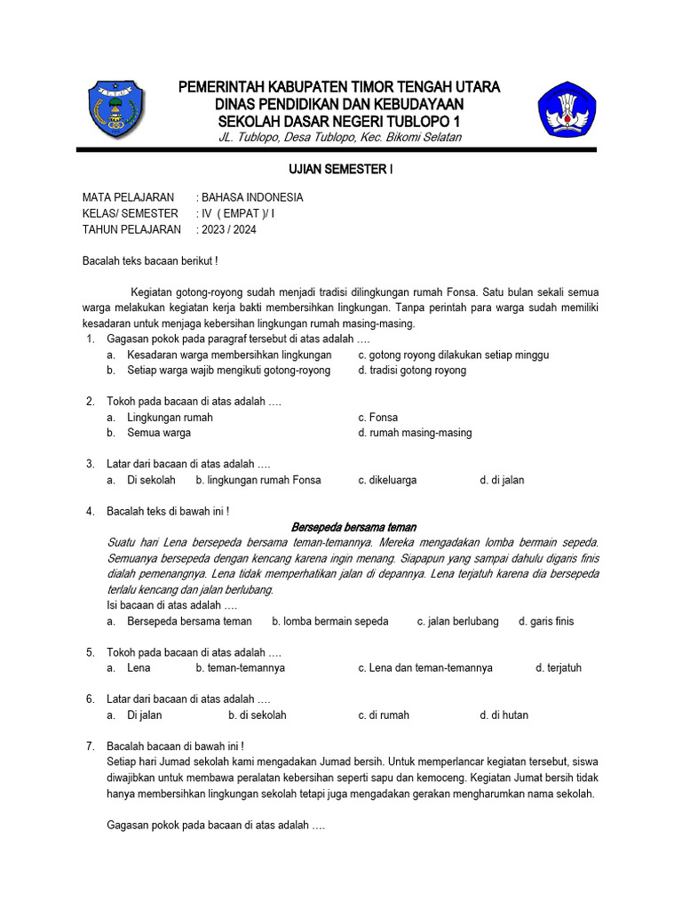 Ternyata Ini Kumpulan Soal Ujian Semester 1 Kelas 4 SD yang Paling Sering Muncul, Wajib Dipelajari Sebelum Ujian Ternyata Ini Kumpulan Soal Ujian Semester 1 Kelas 4 SD yang Paling Sering Muncul, Wajib Dipelajari Sebelum Ujian