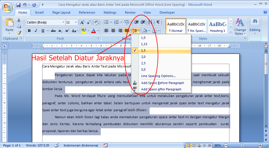 mengubah teks di word yang berubah tanpa jarak