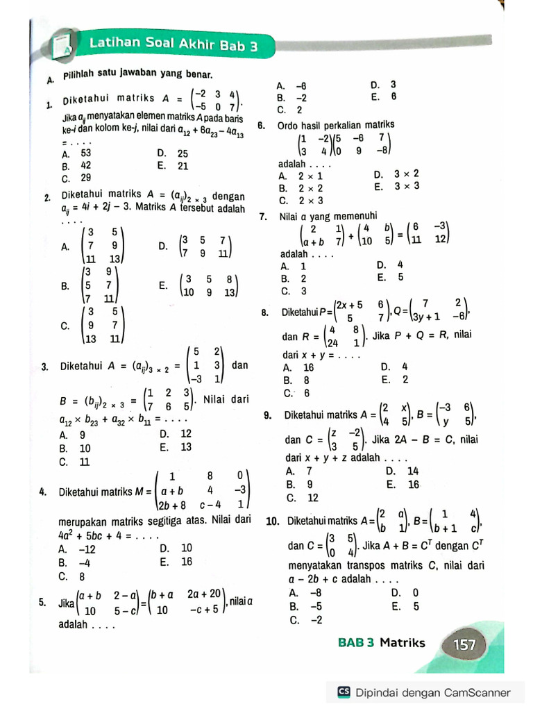 7 Contoh Soal Matematika Matrik Kelas 11 Semester 1 yang Wajib Dikuasai Sebelum Ujian!