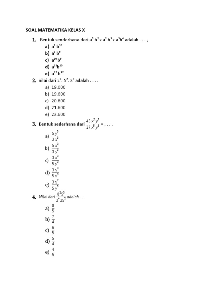 7 Rahasia Contoh Soal Matematika Kelas X Semester 1 Kurikulum 2013 Bikin Nilai Seketika 7 Rahasia Contoh Soal Matematika Kelas X Semester 1 Kurikulum 2013 Bikin Nilai Seketika