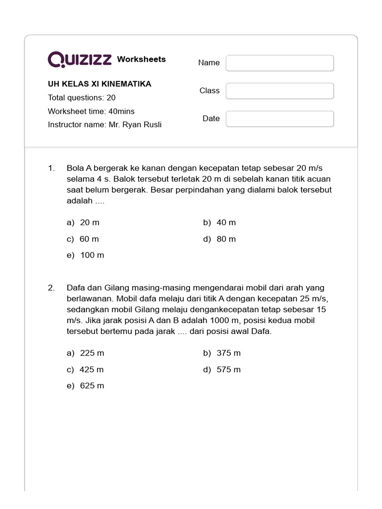 Terbongkar contoh soal kinetika kelas 11 semester 2 zenius 5 Soal Kunci yang Wajib Kuasai