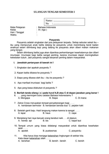 Latihan Seru Contoh Soal Bahasa Indonesia Kelas 3 Isian Semester 2 Wajib Tahu Latihan Seru Contoh Soal Bahasa Indonesia Kelas 3 Isian Semester 2 Wajib Tahu