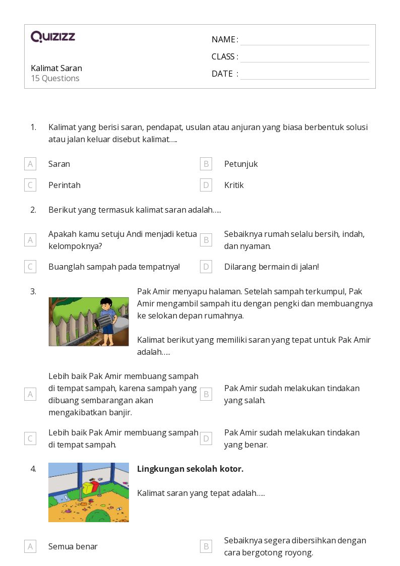 Latihan Seru! Ini Contoh Soal Bahasa Indonesia Kelas 3 Tentang Tanggapan dan Saran Terbaru