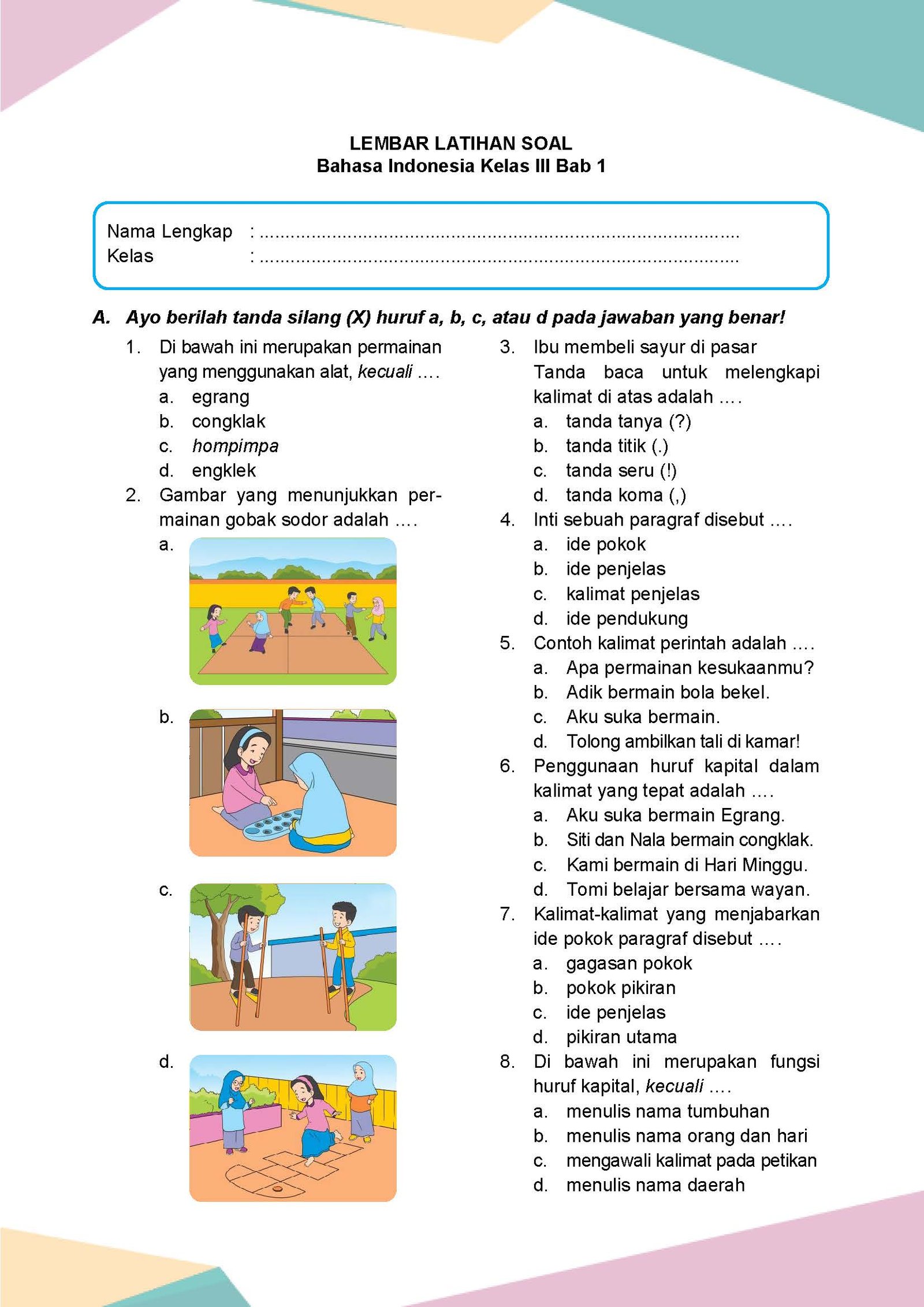 Latihan Seru dengan Contoh Soal Bahasa Indonesia Kelas 3 SD Tema 1 Agar Cepat Bisa