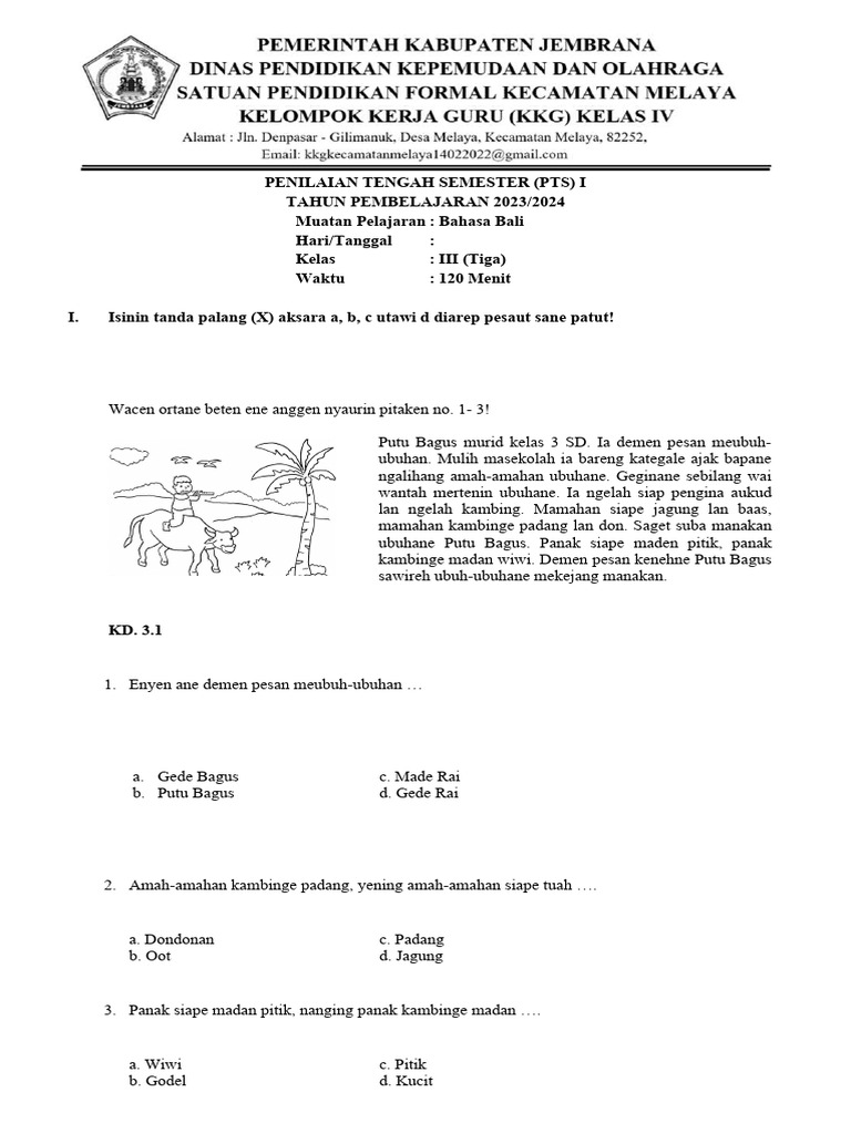 Rahasia Nilai Sempurna dengan Latihan Contoh Soal Bahasa Bali Kelas 3 Terbaru Rahasia Nilai Sempurna dengan Latihan Contoh Soal Bahasa Bali Kelas 3 Terbaru