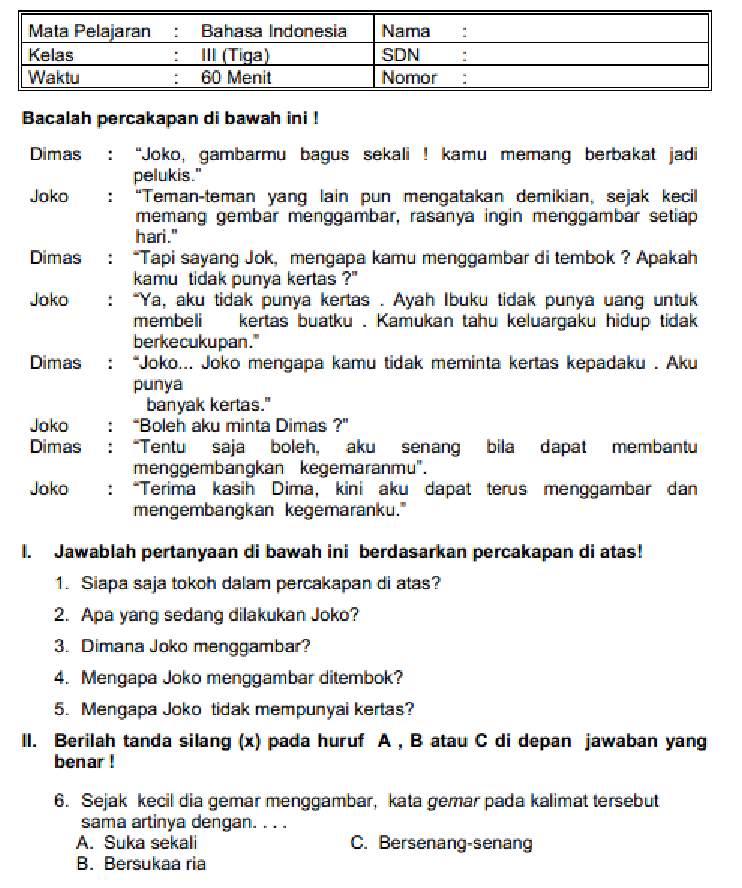 Ternyata Ini Rahasia Lulus Ujian Melalui Kumpulan Contoh Soal Bahasa Indo Kelas 3 Terbaru Ternyata Ini Rahasia Lulus Ujian Melalui Kumpulan Contoh Soal Bahasa Indo Kelas 3 Terbaru