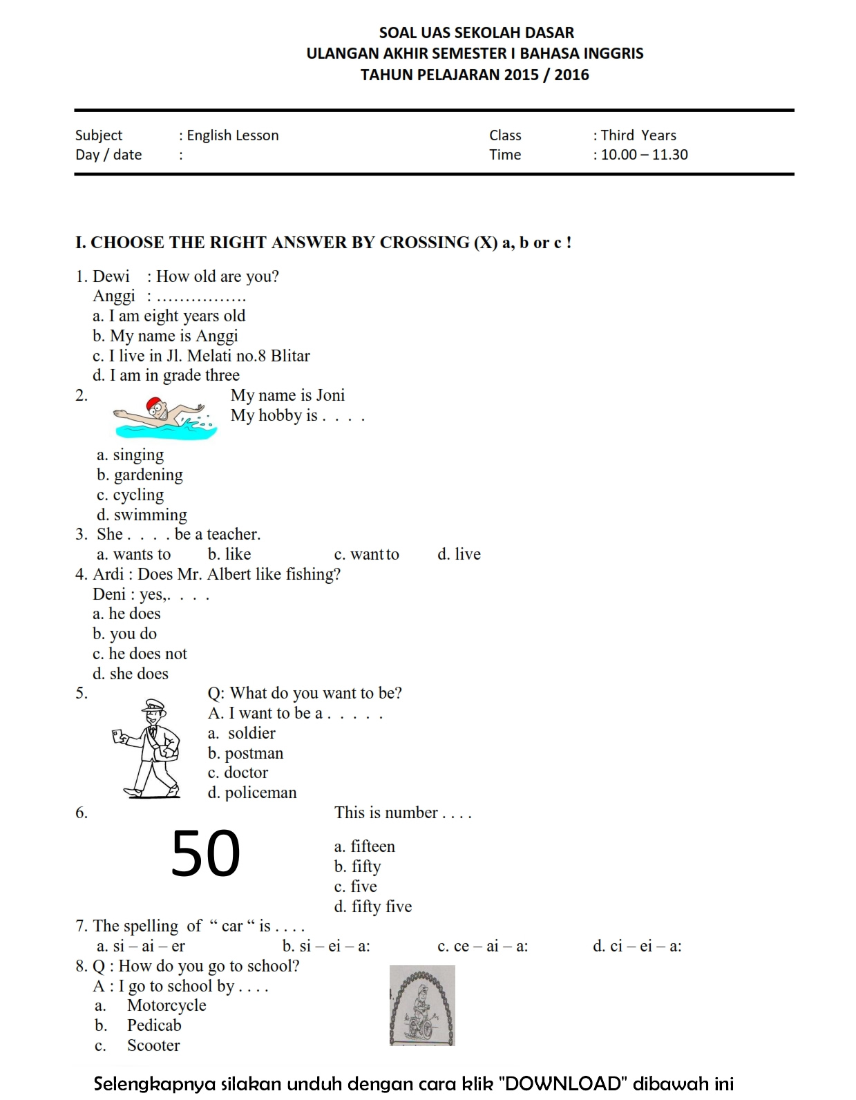Wajib Tahu! Bocoran Contoh Soal Bahasa Inggris Untuk SMA Kelas 3 Semester 1 Terbaru Wajib Tahu! Bocoran Contoh Soal Bahasa Inggris Untuk SMA Kelas 3 Semester 1 Terbaru