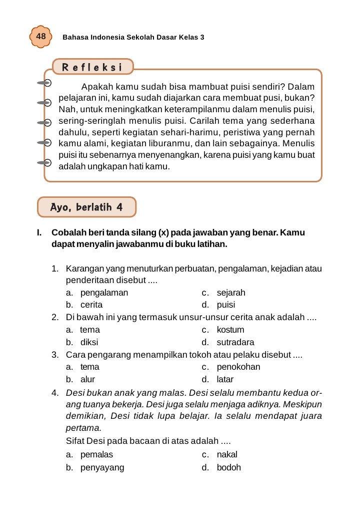Wajib Tahu! Kumpulan contoh soal bahasa indonesia kelas 3 sd kurikulum 2013 Terbaru